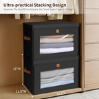 Homsorout Collapsible Storage Bins - Large Stackable Organizer Bins, Decorative Boxes with Handles & Window, Fabric Container