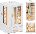 Enthralite Jewelry Box large for Dresser: Women Necklace Ring Storage Organizer with Compartments - Elegant Earring Holder Di