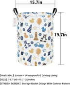 QUEENLALA Large Storage Basket,Laundry Hamper/Bathroom/Home Decor/Collapsible Round Storage Bin,Boys and Girls Hamper/Boxes/C