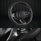 GIANT PANDA Car Steering Wheel Cover for Ford Escape Edge EcoSport Bronco Sport Explorer,3D Sporty Design,Black