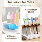 All-in-One 22 Pcs Packing Cubes for Travel Essentials –Includes Cubes,toothbrush covers，Silicone Bottle Cover,zipper bags, Ma