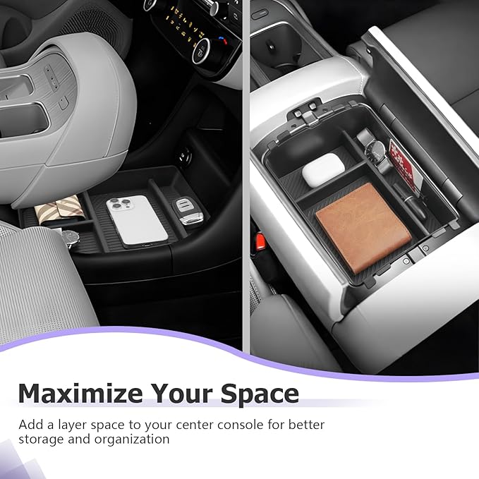 LUWU Center Console Organizer Compatible with 2026 Hyundai Palisade Calligraphy Accessories Palisade LX3 2026 Accessories Armrest Console Organizer & Armrest Lower Storage Tray 3PCS (ONLY for 7-Seat)