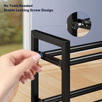 Abiglifty 5-Tier Expandable Shoe Rack,17"-33" Adjustable Shoe Rack for Closet,Metal Shoes Shelves for Front Door Entrance, Ga