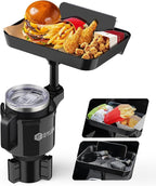 DYLEN Car Cup Holder Tray, Cup Holder Expander Adapter for Car, 9.5” Detachable Car Food Tray Table for Eating, Road Trip Ess