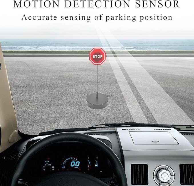 Parking Garage Flashing Stop Sign, Garage Parking Assistant LED Flashing Warning Stop Sign, Adjustable Height Parking Sensor Car Stop Target Indicator, Parking Assist Indicator