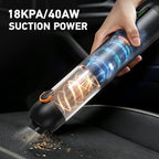 Car Vacuum Portable Cordless,18000Pa 4in1 Portable Handheld Cleaner Vacuum &Air Duster 2 Suction Modes Power Blowing&Inflatin