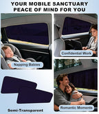 XCBYT Car Window Shades for Tesla Model Y 2020-2024 (Not for 2025 2026 Model Y Juniper) | Static Cling Rear Side Sun Shade, UV & Heat Blocking, Privacy Protection, Easy On & Off