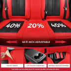 FREESOO Car Seat Covers Full Set, Black Red Waterproof Car Seat Cover, Leather Seat Covers for Trucks, Luxury Car Seat Covers