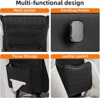Purse Holder for Car,Car Purse Holder Between Seats,PU Leather Seat Back Organizer,Large Capacity Bag,Car Net Pocket Handbag Holder,Pet Barrier(Gray)