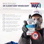 SprayMax 2K 2in1 Headlight Clear Coat | Professional Headlight Restoration Spray & UV Coating Protection | Fixes Scratches, Y