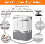 4 Pack Large Laundry Baskets, Laundry Hampers, Freestanding Waterproof Collapsible Clothes Bag with Extended & Reinforced Han