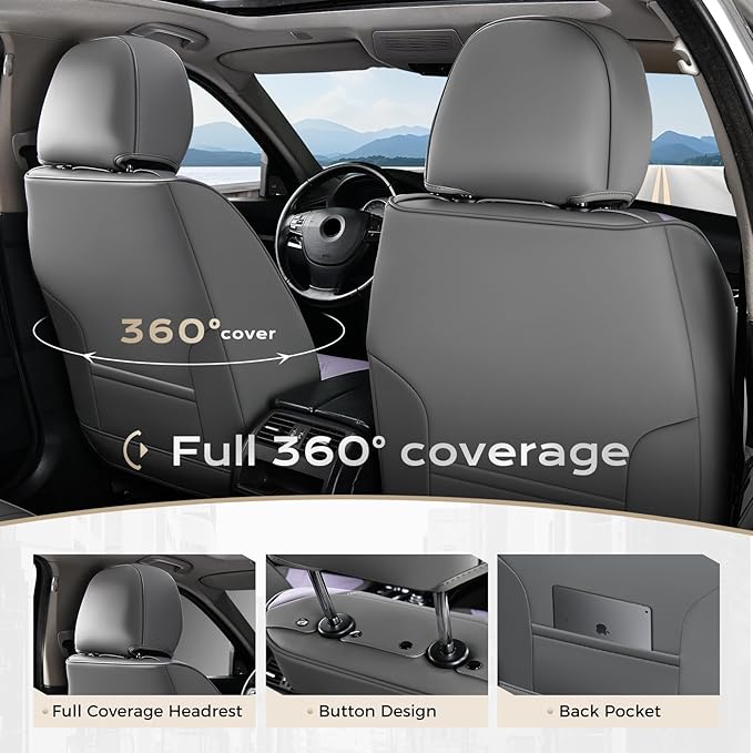 Coverado Car Seat Covers, Front Covers for Cars, Car Seat Cover Front Seats, Automotive Seat Cover, Waterproof, Leather Car S