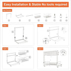2 Pack Under Sink Organizers and Storage,Pull Out Cabinet Organizer,2-Tier Sliding Out Kitchen Basket Sink Shelf Cabinet Orga