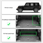 LASFIT Floor Mats & Trunk Mat for Jeep Wrangler JL 2018-2025 2026 4 Door Cargo Without SUBWOOFER (Not for JK/Not PHEV/Not 2-Door), All Weather TPE Custom Cargo Mat Fit for Flat Load Floor Gas Type