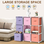 9 Cube Storage Organizer with Shelf Back to School Boxes 11 Inch Toy Storage Bins Closet Organizers Drawers Fabric Dresser fo