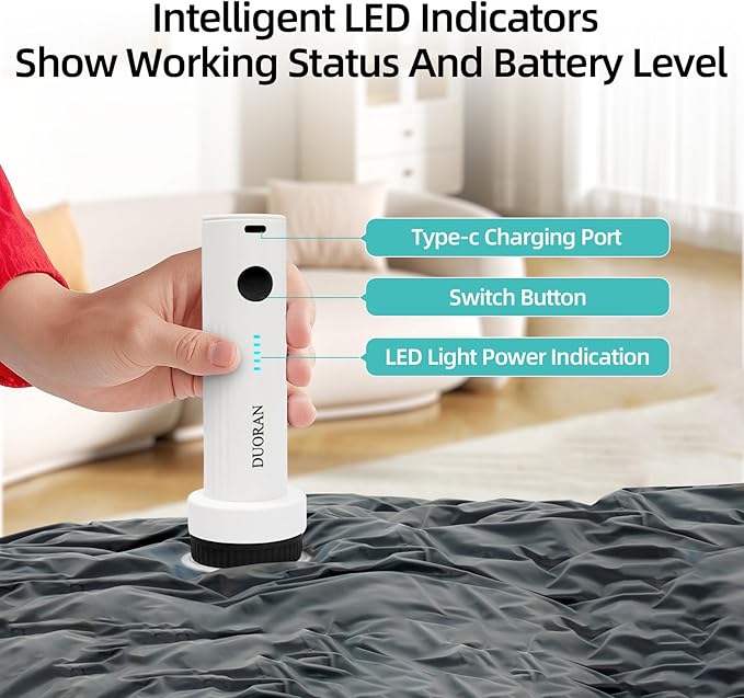 Cordless Electric Vacuum Pump for Vacuum Storage Bags Travel Air Pump, Portable USB Rechargeable Seal & Compression Bag Pump 