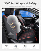 Huidasource Seat Covers, Nappa Leather Car Seat Covers, Velcro Adjustable, Compatible with Airbags, Armrests, Child Seat, Sea