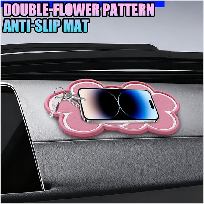 Car Dashboard Non Slip Mat, 10.23'' x 5.90'' PVC Washable Reusable Car Sticky Grip Pad, Multifunctional Vehicle Interior Cell