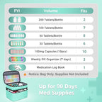 Mancro Dual Layers Medicine Organizer Bag, Pill Bottle Organizer Storage with Lockable Zipper, Medication Travel Bag for Pill