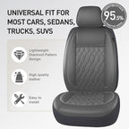 CAROMOP Faux Leather Car Seat Covers Full Set,Luxury and Comfortable Covers for Cars,Split Bench Compatible Car Interior Cove