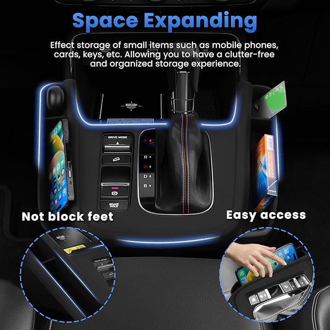 Autorder Silicone Center Console Organizer for 2023-2026 Honda CRV CR-V Accessories Seat Gap Storage Box Soft Gear Shift Panel Trim Cover