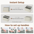 StorageWorks Fabric Storage Bins for Shelves, Storage Baskets for Closet Organization, Organizer Bins for Clothes Storage, Be