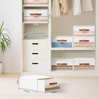 DIMJ Closet Organizers and Storage - Fabric Bins with Drawers for Closet Foldable Clothes Organizers with Clear Window, Stack