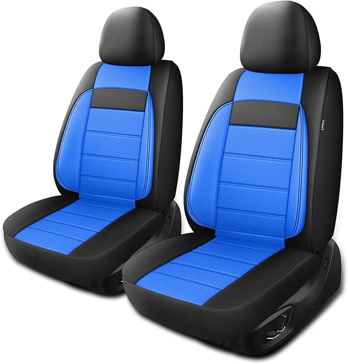 Leather Car Seat Covers Front Seats, 3D Foam Support Car Seat Covers, Universal fit for Trucks Vans SUVs Sedans Automotive Co