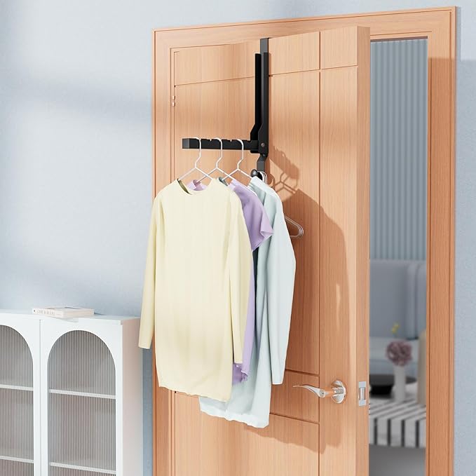 4 Pack Over The Door Hanger Folding Clothes Drying Rack, Folding Hanging Coat Rack for Indoor Laundry Room Compact Small Spac