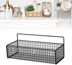 Multifunctional Iron Wire Wall Hanging Storage Basket, Portable Metal Mesh Bin for Kitchen and Bathroom, Vintage Wall Mount F
