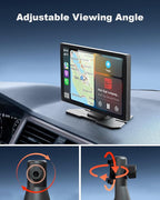 Carplay Mount for 7/9/10.26” Portable CarPlay Screen Holes Mount Holder,GPS Holder with Replaceable Extra-Large Adhesive Base,Adjustable Dashboard Sticky Stand for Car Play Devices