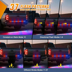 Nilight 49 Inch Emergency Strobe Light Strips with Controller, 288LED Flashing Warning Hazard Safety Rear Window Tailgate Lights for Truck Trailer Construction Plow Pickup Tow SUV Vehicles, Red Blue
