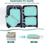 6 Set Compression Packing Cubes, Suitcase Organizer, Lightweight Travel Essentials, Compression Bags For Travel Accessories L