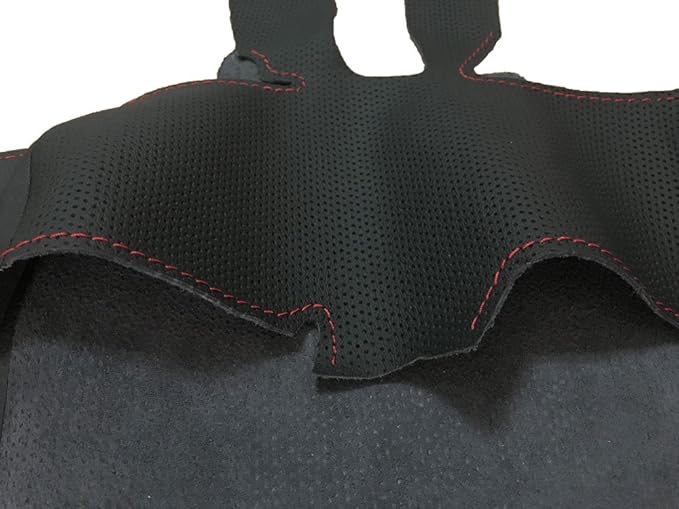 Eiseng DIY Steering Wheel Cover for Subaru Impreza 2013 2014 2015 2016 / Forester 2014-2016 / Outback Legacy 2012-2014 / XV Crosstrek 2013-2015 Interior Accessories Black Genuine Leather (Red Thread)