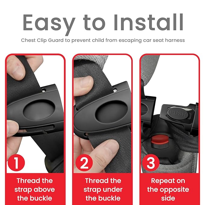 Universal Child Car Seat Chest Harness Clip – Kids Seat Belt Adjuster & Anti Escape Buckle Guard, Child Safety Car Seat Belt 