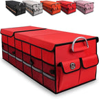 Big Car Trunk Organizer, Cargo Organizer SUV Trunk Storage Non Slip Bottom Waterproof Collapsible Durable Multi Compartments-(