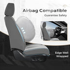 Coverado Car Seat Covers Full Set, Front Seat Covers with Lumbar Support and Back Seat Cover Waterproof Leather Automotive Se