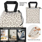 Car Trash Bag Large Hanging Can for Back of Seat, Cute Waterproof Car Garbage Bag for Vehicle, Travelling, Outdoor Cute Gray Leopard