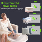 Vacbird Vacuum Bags for Travel with USB Pump, 18 Pack Compression Travel Vacuum Bags for Luggage and Suitcase, Carry-on Size 