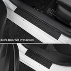 Floor Mats for Toyota Corolla 2020-2026, All Weather Floor Mats Trunk Cargo Liner and Door Sill Guards Accessories, Full Coverage Set (Fit Sedan Models)