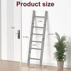 Honest Blanket Ladders for The Living Room, 6-Tier Blanket Holder, Wall-Leaning Blanket Rack, Ladder Shelves, Wooden Quilt La