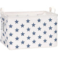 Sea Team Collapsible Canvas Fabric Storage Basket with Handles, Rectangle Waterproof Storage Bin, Box, Cube, Foldable Shelf B