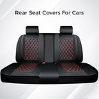 Huidasource Rear Bench Car Seat Covers, Split Back Leather Seat Cover Velcro Adjustable, Compatible with Armrests, Seat Belts