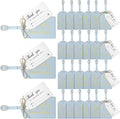 Sweetude 48 Sets Leather Luggage Tag Bulk and So The Adventure Begins Luggage Tags with Name Card for Wedding Bridal Shower B