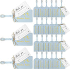 Sweetude 48 Sets Leather Luggage Tag Bulk and So The Adventure Begins Luggage Tags with Name Card for Wedding Bridal Shower B