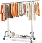 HOKEEPER Clothing Racks Heavy Duty Clothes Rack Adjustable Garment Rack for Hanging Clothes, Portable Coat Rack with Lockable