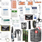 EVERLIT 250 Pieces Survival First Aid Kit IFAK EMT Molle Pouch Survival Kit Outdoor Gear Emergency Kits Trauma Bag for Campin