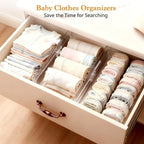 6 Pack Drawer Dividers for Clothes, 4" High 10.6"-16.9" Adjustable Drawer Dividers Expandable Dresser Drawer Organizer, Clear