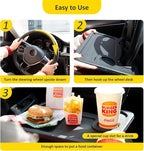 Cutequeen 2-in-1 Car Steering Wheel Desk - Portable Auto Laptop Tray & Eating Table for Most Vehicles, Durable Multi-Functional Travel Workstation with Cup Holder for Commuters and Road Trips, Black