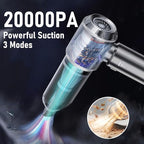 Car Vacuum Portable Cordless 20000PA High power Mini Vacuum Cleaner 4-in-1 Compressed Air Duster & Air Blower & Pump Hand Hel